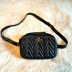 COACH Convertible Belt Bag in Black Leather